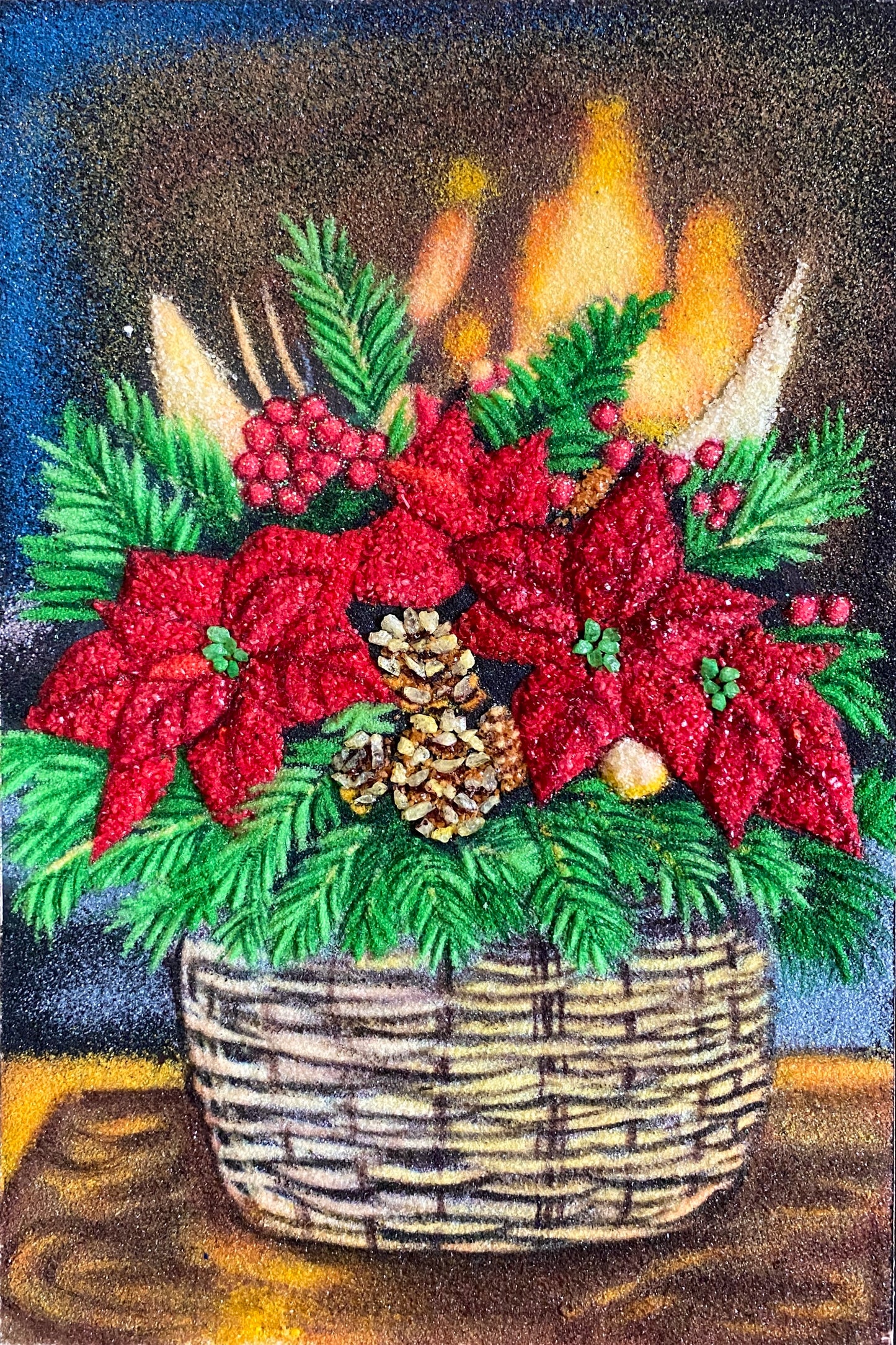 Christmas Poinsettia Basket