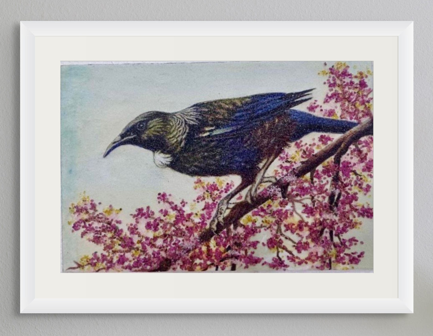 Tūī on and Cherry Blossom