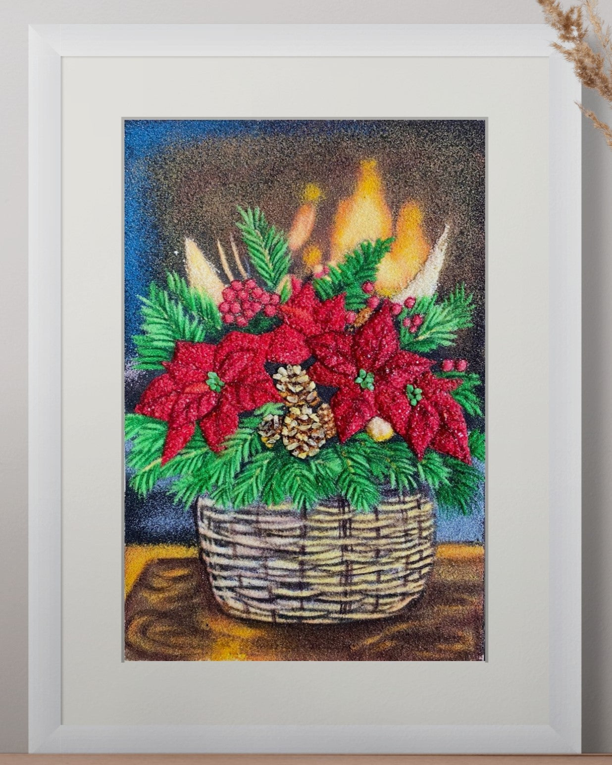 Christmas Poinsettia Basket
